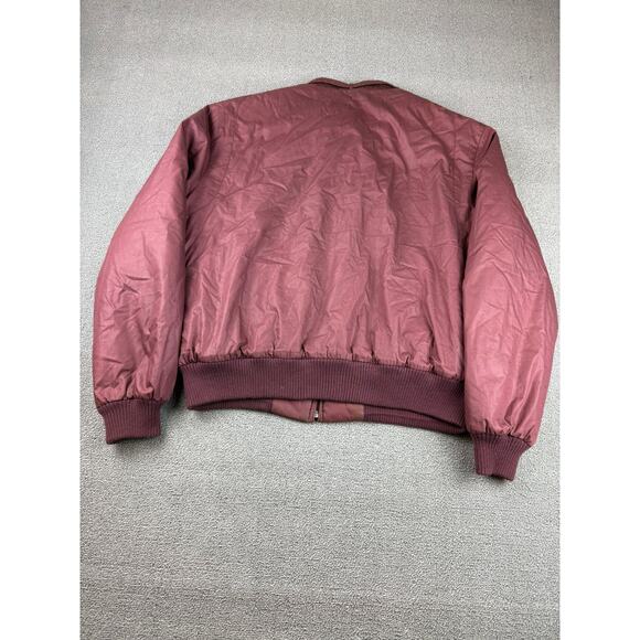 Vintage Members Only Bomber Jacket Mens 44 Crimson Red Cafe Racer Full Zip 80s - Picture 14 of 14